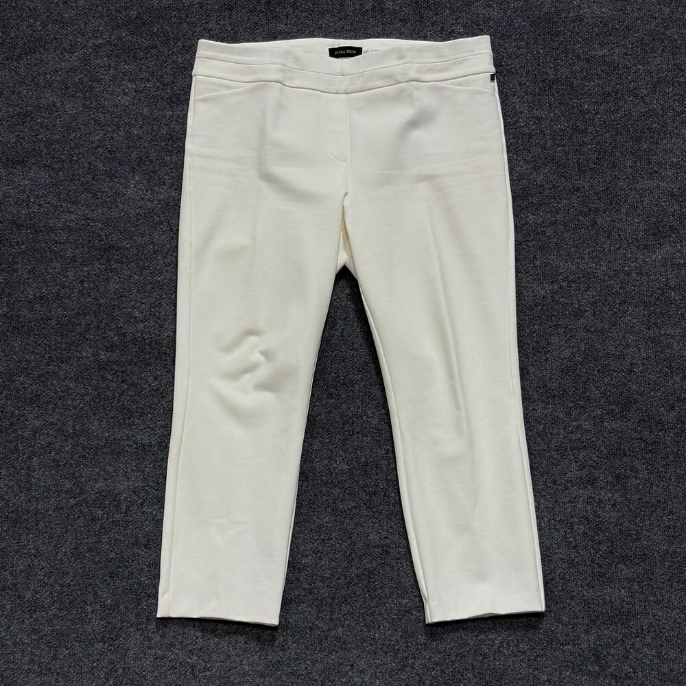 Ivanka Trump Pants Womens XL White Ponte Slim Ankle Cropped Pull On Stretch Work